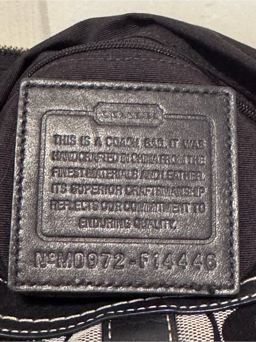 Coach Gray and Black Signature Buckle Shoulder Bag